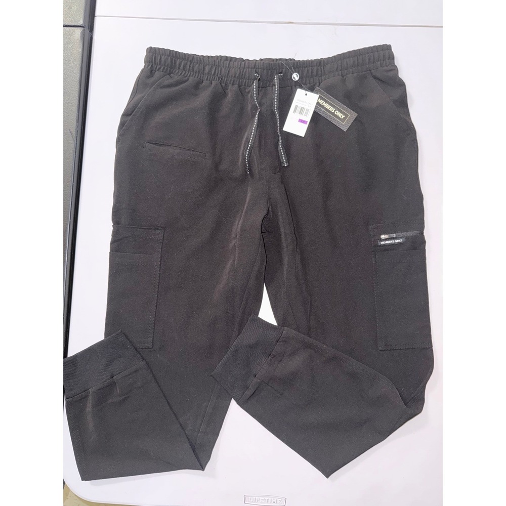Members Only NWT Mens Black scrub Jogger Pants XXL Medical Scrubs Techware